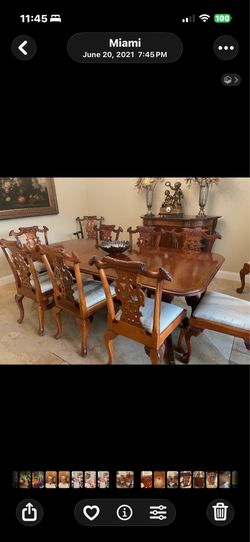 Dining table and chairs