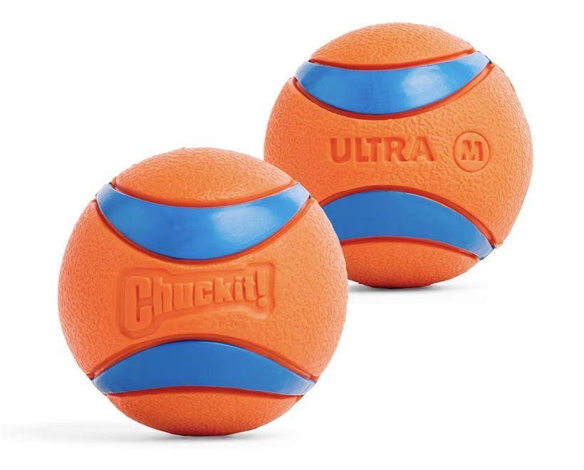 Chuckit! Ultra Ball Dog Toy - Medium Bouncy Fetch Balls For Dogs 20-60 lbs - Made from Durable Rubber - Floating Water Pet Toys - Size Medium - 2.5-in