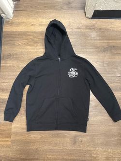 Kids Vans Black Zip-Up Hoodie with Snake Graphic