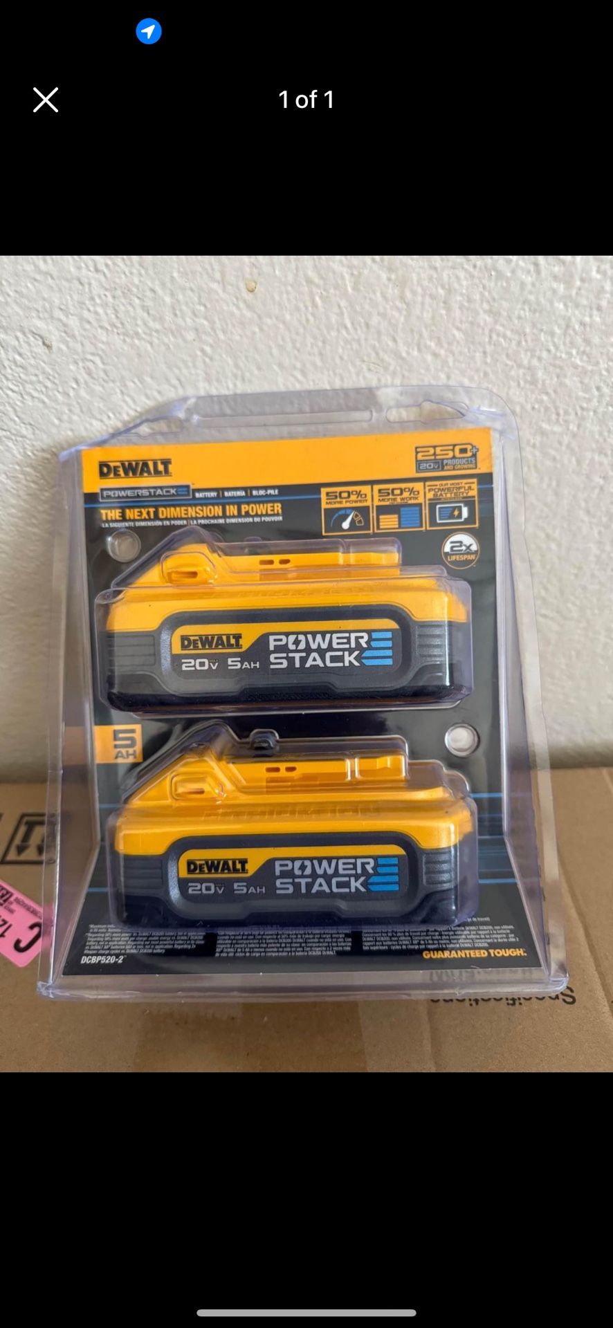 DEWALT POWERSTACK 20V Lithium-Ion 5.0Ah Battery Pack (2 Pack)