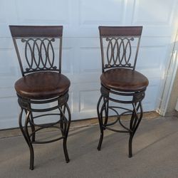 2 Tall Swivel Bar Stools 