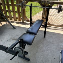 Workout Bench With Weight Set