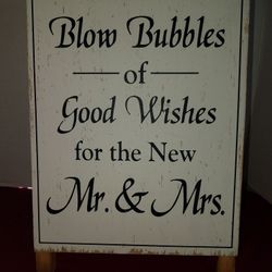Blow Bubbles Of Good Wishes Wood Decor With Bubbles