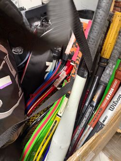 Tennis racquet and tennis bag lot
