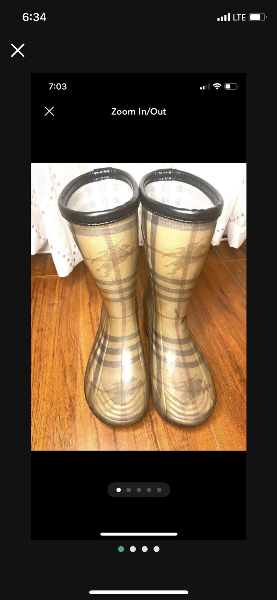 Burberry Rain Boots Size 5 In Woman’s 
