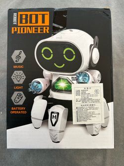 Robot Bot Pioneer White Battery Operated Toy Robot