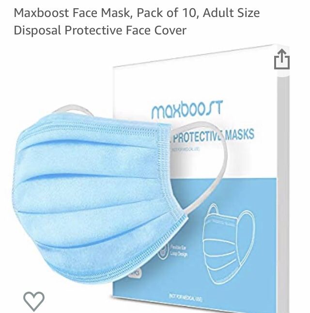 10 pack disposable face masks