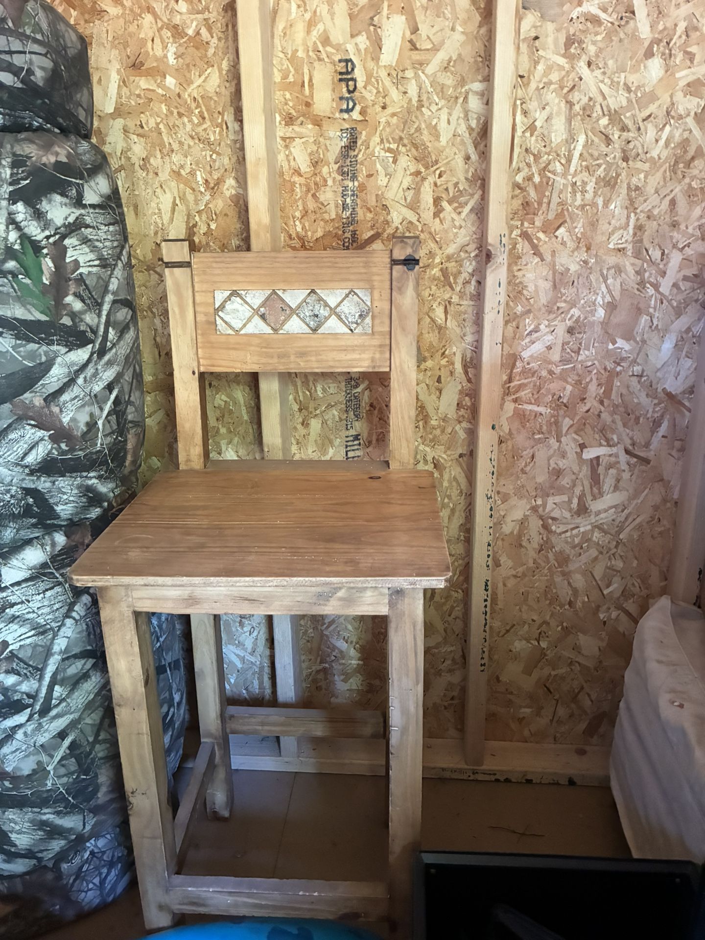 Wood Table And Barstool Style Chairs 