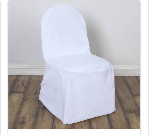 50 White Chair Covers Polyester