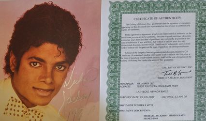 One Of A Kind Signed Michael Jackson Photo