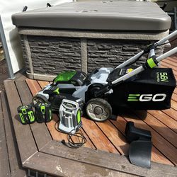 CORDLESS EGO 20” MOWER INCLUDES BATTERIES AND CHARGER