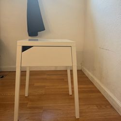 Nightstand White Metal 