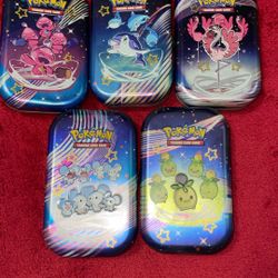 Pokemon Tins Complete Set With Stickers