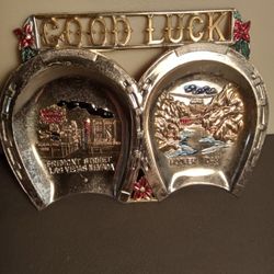 Vintage Las Vegas Horseshoe Good Luck Metal Tray