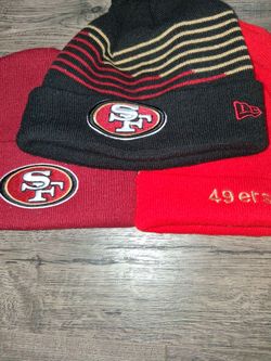 3) san francisco forty niners beanies , $15 for all three