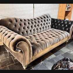 Velvet Grey Couch 