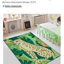 LIVEBOX 5x7 Leopard Rug for Living Room, Soft Animal Print Rug for Playroom,Non-Slip Machine Washable Kids Rugs for Playroom, Throw Carpet Cheetah Rug