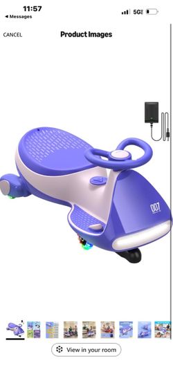FanttikRide N7 Pro Electric Wiggle Car, Flashing Wheels, for Ages 3+, Pink Max 4 Mph, Anti-Rollover, Kids Car with Bluetooth, Ride on Car with 150 Lbs