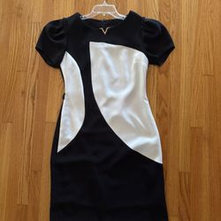 Ezze Women’s Summer Puff Sleeve Dress Black White Size 8/40 EUR