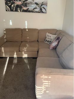 Beige Fabric Sectional Sofa