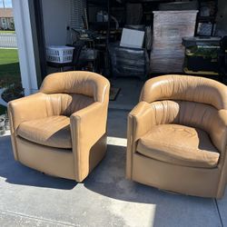 Leather Chairs - Tan