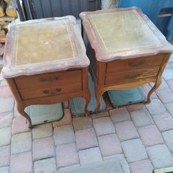 Two Real Wooden Antique End Tables