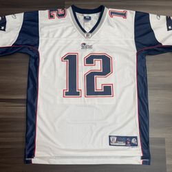 Reebok On-Field New England Patriots Tom Brady #12 Away Stitched Jersey Men’s XL