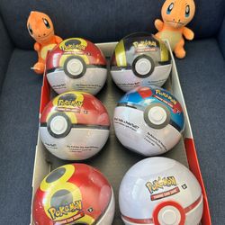 Pokémon TCG Poke Ball Tin Sealed Destined Rivals Journey Together Surging Sparks