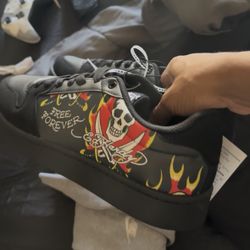 Ed Hardy Red Flame Sneakers Size 10 BRAND NEW WITH TAGS