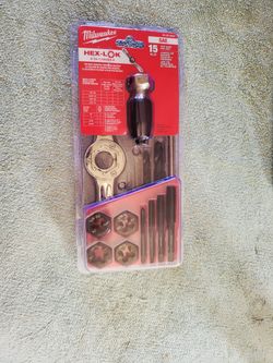 Milwaukee SAE Tap and Die Set w/Hex-LOK 2-in-1 Handle (15-Piece)