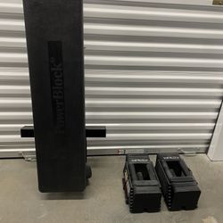 Power Block Adjustable Portable Bench and The Block Dumbells 5-45lbs