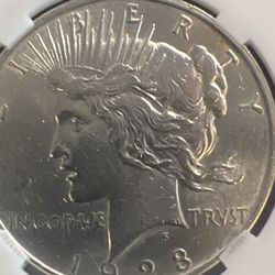 1928 Peace Dollar, one of the key date coins in the Peace series:
