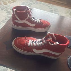 Vans Off The Wall Red Gym Shoes Size 6