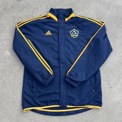 2011 Adidas MLS Los Angeles Galaxy Player Parka Blue Coat Herbalife Size: M 