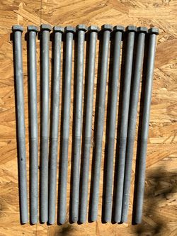1/2” Galvanized Hex Bolts Length 14” (Quantity 12)