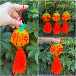 Halloween Pumpkin Mexican Tassel Bag Charm Colgante De Calabaza