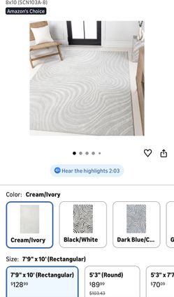 White interior rug
