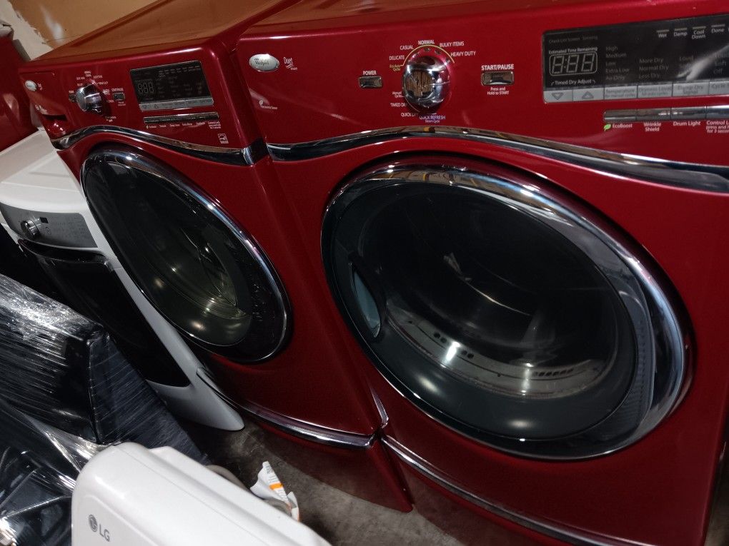 Red Washer And Dryer Set Like New Whirlpool