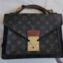 Louis Vuitton Monceau 28 Monogram Leather Crossbody Hand Bag Authentic 