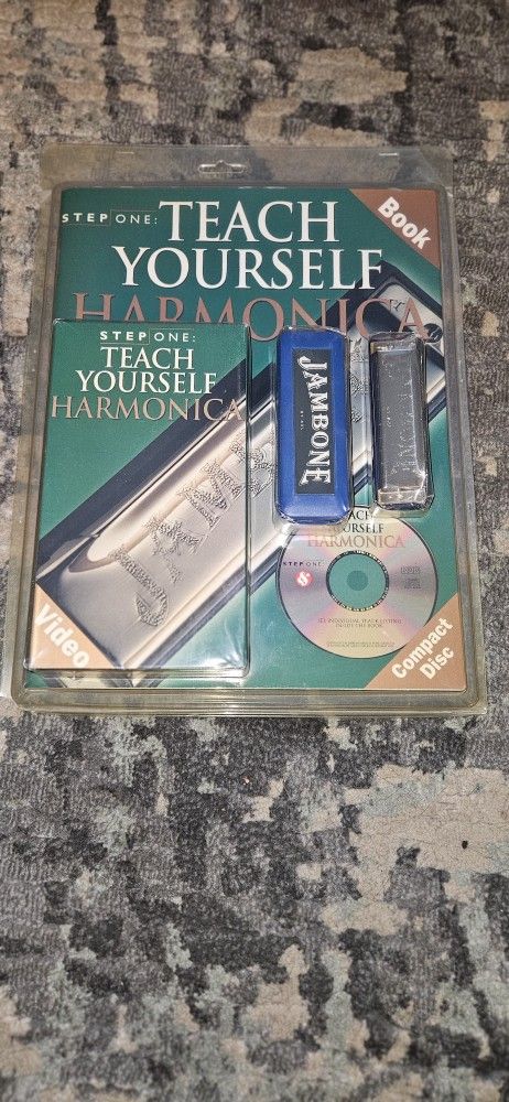Jambone Harmonica w/book, DVD & VHS Teach Yourself Harmonica Brand New Unopened 