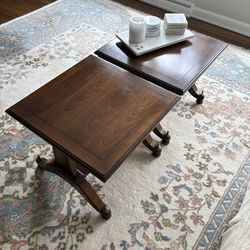 2 Solid wood end tables