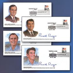 Set Of 4 1985 Reagan/Bush Presdentual Inauguration Day Covers 