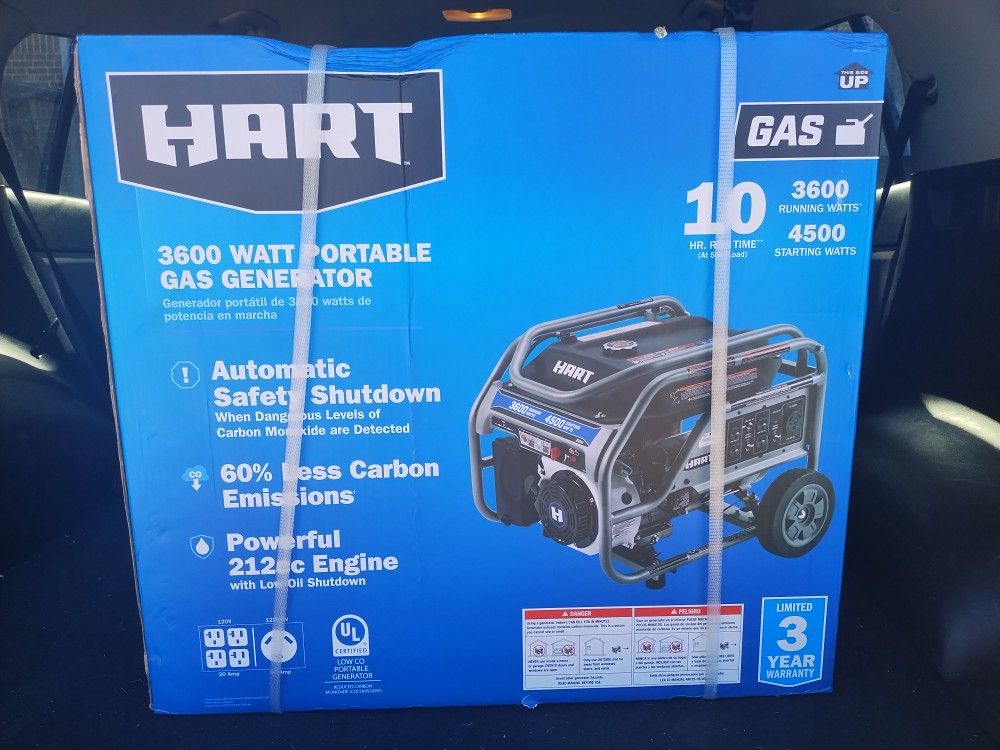 Hart 3600w Portable Gas Generator 