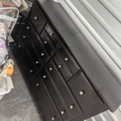 Black Dresser, Detachable Mirror, Real Wood, Used, Large
