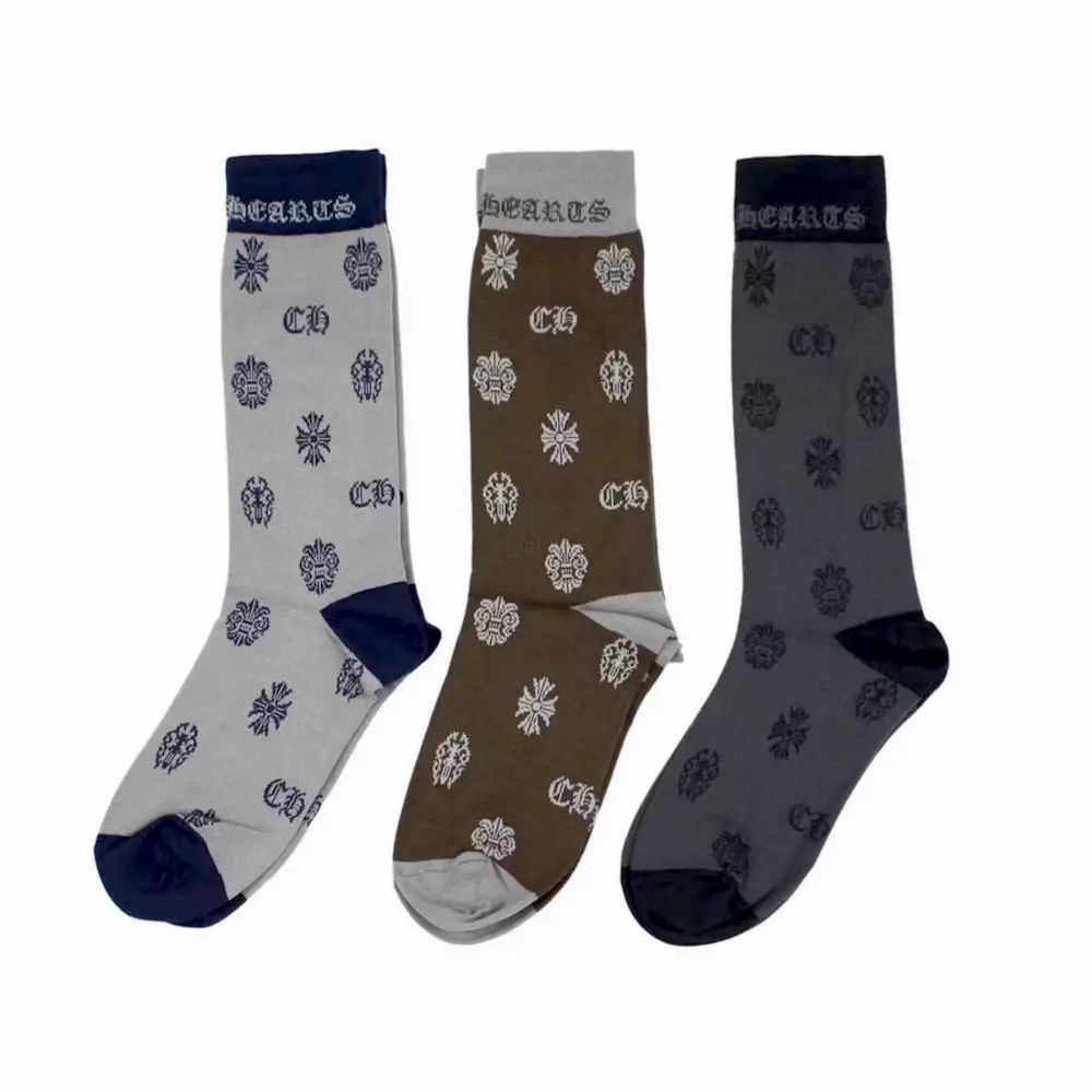 Chrome Chomper Hearts Socks Black Or Grey