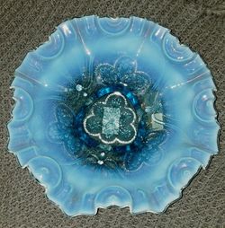 Fenton Opalescent Glass Candy Dish
