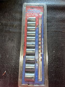 Duralast 1/2” SAE 7/16-1” Socket Set Impact With Rail 