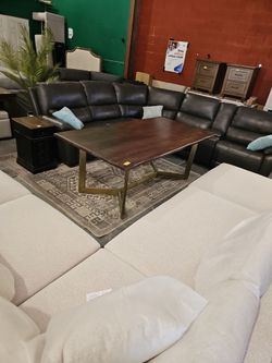 Modern Custom Wood Dining Table with Gold Legs