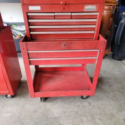 Vintage Sears Craftsman Tool Box With Rolling Cart