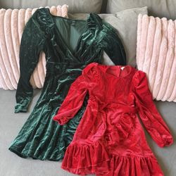 Mommy & Me Long Sleeve Velvety Dresses